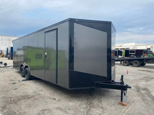 2024 Fast Cargo 8.5×28 Enclosed Charcoal Gray Blackout Trailer For Sale