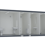 20′ Toilet Container, Three Standard And One Barrier-free Toilet, Premium