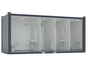 20′ Toilet Container, Three Standard And One Barrier-free Toilet, Premium